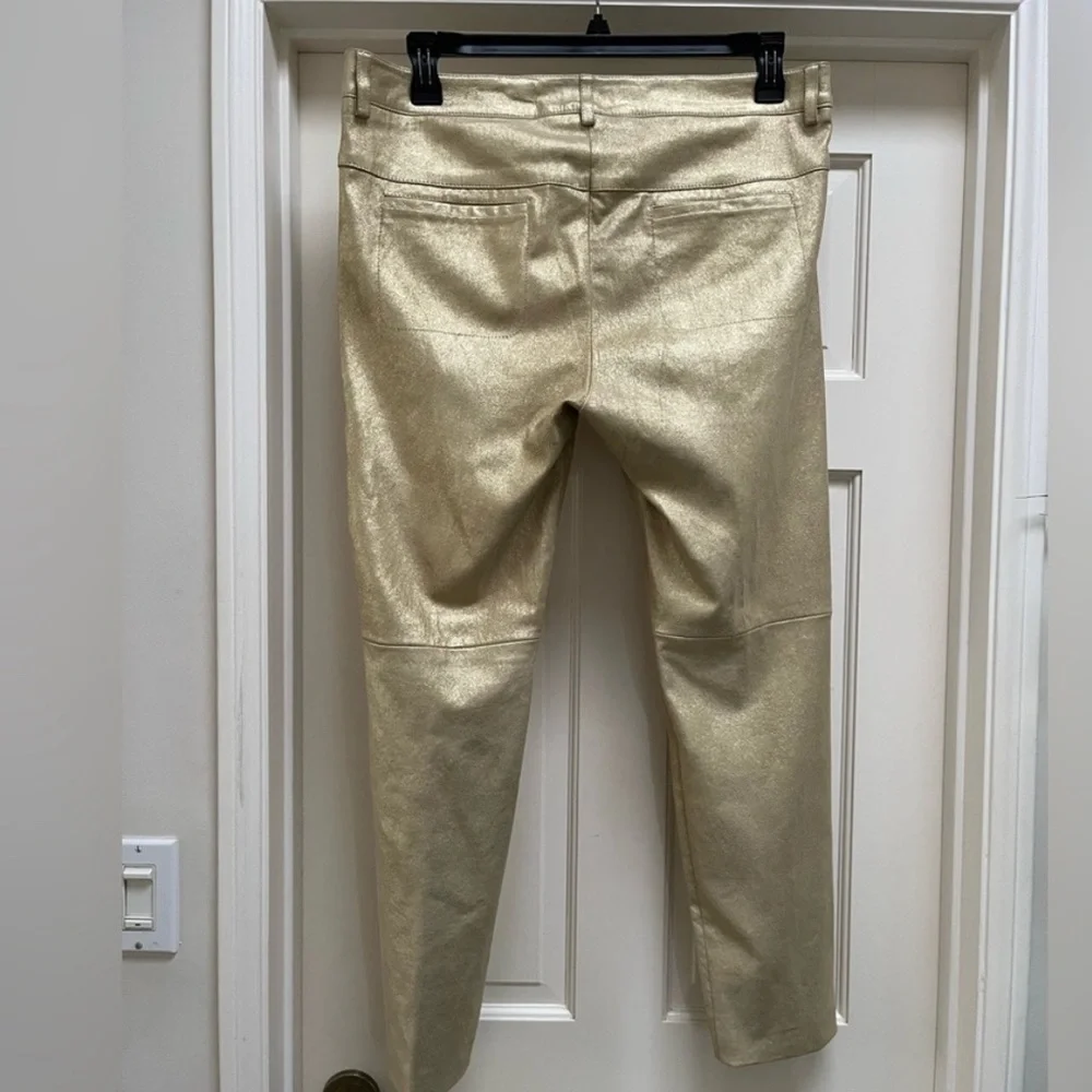 🌹HP Gorgeous Y2K Vintage Gold Style Escada Leather Jeans Festival Ready - Picture 2 of 7
